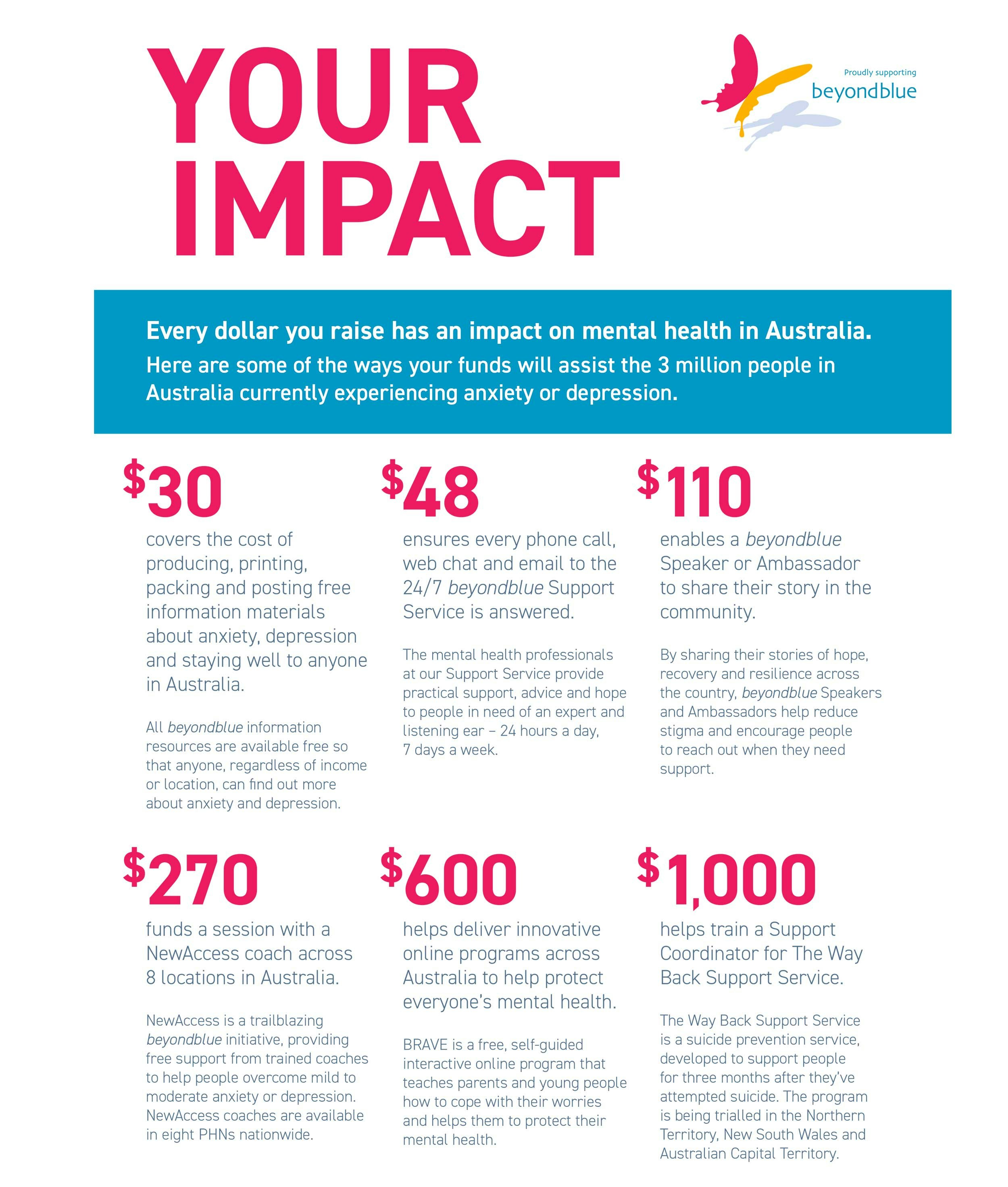 Beyond Blue What Your Donation Contributes To